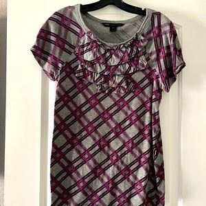 Purple top with ruffles